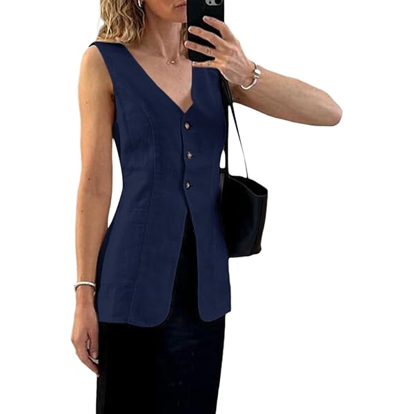 Womens Long Vest Women's Long Linen Vest Summer Casual